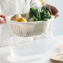 잇즈타임 뚜껑있는 플라스틱 채반 소쿠리 과일 야채 트레이 식기건조대, 화이트