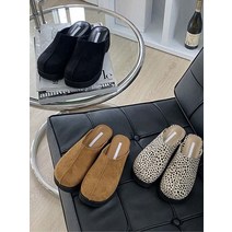 여성 스웨이드 미들굽 뮬 샌들 96093