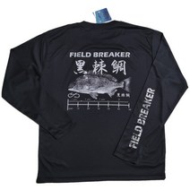 필드브레이커 쿨론 기능성 낚시 감성돔 티셔츠, 블랙