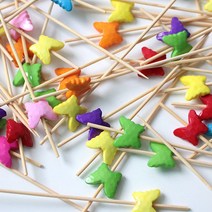 대나무 아크릴 과일꽂이100P l 과일꼬지 샌드위치꽂이, 2.나비과일꽂이, 1봉약100P