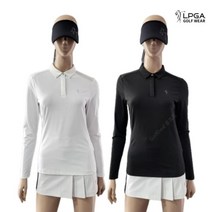 LPGA 골프웨어 여성 봄 간절기 모노그램 긴팔 카라티셔츠 L201TL505P