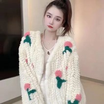 여성용 가을 겨울 자켓 2022 모피 코트 토끼털 양털 튤립 작은 향기 짧은 인조 코트 새로운 겉옷