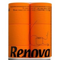 레노바 블랙라벨 오렌지 컬러티슈, 6롤 1팩