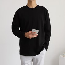 더베이직샵 소프트터치 심플 세미오버 크루넥 티셔츠