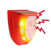 재실 감지기 모션 센서 태양열 전원 적외선 경보 빛 129db 개 짖는 독립 보안 홈 정원 농장, [01] 빨간