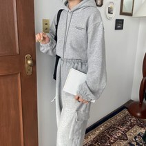 겨울 어텐션 후드 양기모 크롭 밴딩