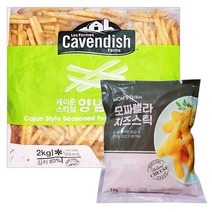 [퀴클리몰] 카벤디쉬 케이준감자 2kg + 맘스터치 모짜렐라 치즈스틱 1kg, 1개