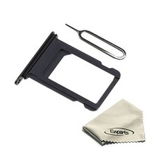 Ewparts for iPhone 7 Plus Sim Card Tray Replacement with Waterproof Rubber Eject Pin (Jet Black), 1