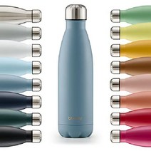 블룸탈 음료수 병 찰스 - 누출 방지 BPA 프리 따뜻한 음료와 차가운 음료의 보온 시간 750ml, 05 - 도브 그레이 - 그레이 블루