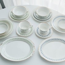 월계수 골드라인 블루로렐 그린우드 월계수 양손 스프 볼 브런치 접시 플레이트 커피 잔, 소스볼S(11cm)