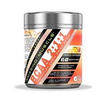 126081 Amazing Muscle BCAA 2:1:1 분지 사슬 아미노산 - 6 000 MG - 마른 근육 촉진 - 빠른 근육 회복 지원 - 지구력 수준 향상(복숭아 레모네이, 복숭아 레모네이드, 60인분 (1팩)