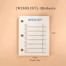 이동식 책꽂이 귀여운 투명 미니 루스 리프 노트 크리에이티브 휴대용 포켓 핸드북 3 링 바인더 카와이 학교 용품 문구, Wishlist 120 sheets_mini