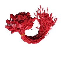 의류 텍끈 라벨 컬러 1000개입 고리 상표끈 태그 실고리 종이, 분홍