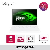 LG전자 그램 17ZD90Q-EX76K 2022년형, WIN10, 화이트, 768GB, i7, 16GB