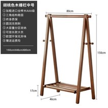 튼튼한 원목행거 고정식 나무 행거 스탠드옷걸이 코트랙 인테리어 우드 원룸, 월넛 80CM