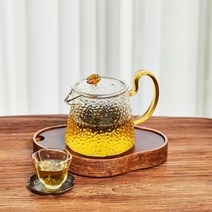 [티이야기 리프 차주전자] 티포트 티팟 메이커 내열유리 직화 차우리기 찻주전자 다관, 리프주전자 500ml