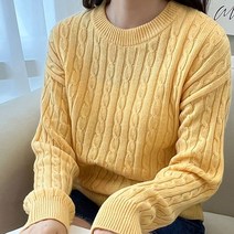 오노마 오노마 ONM 꽈배기 라운드넥 긴팔 니트 티셔츠 여자 데일리 코디 (9014327)