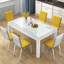 XML 6인용 4인용식탁 모던식탁 강화유리식탁 다이닝테이블 식탁, 블랙 100cm