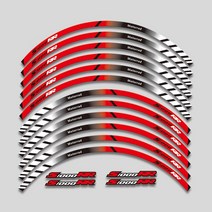 오토바이 휠 스티커 림 타이어 장식 데칼 반사 스트라이프 세트 BMW S1000RR RR S 용 액세서리, 06 Red Black White 1