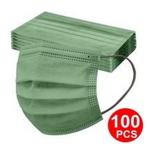 성인 일회용 마스크 3 레이어 Meltblown Morandi 여성을위한 보호 얼굴 남성 방진 마스카라 Quirurgicas, 14 100pcs green