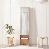F4155 400 도어형 전신거울 수납 화장대 서랍장 전신거울 수납화장대 수납장 다용도화장대 거울화장대 도어형화장대 화장대 오픈형화장대 멀티형화, 아카시아