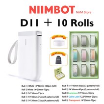스티커출력기 블루투스라벨프린터 송장 휴대용 프린터 NiiMBOT D101 플러스 열전 사 프린터 인쇄 미니 종이, D11 add 10 Rolls
