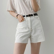 모노치코 슬릿 스티치 3부 데님 팬츠