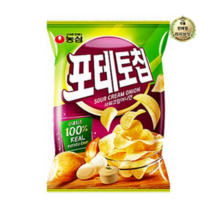 농심 포테토칩 스낵 사워크림 어니언, 24개, 125g