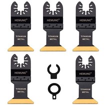 HEMUNC 진동 멀티툴 톱날 티타늄 5팩 금속절단 핏듀얼트 파인멀티마스터 보쉬 드레멜 마키타 밀워키 락웰 료비 공예가 리지드 멀티공구