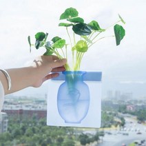 실리콘 벽걸이 화분 꽃병 무타공 실내 인테리어, 화이트