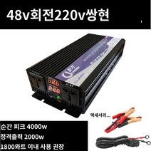 킹마이크로 강황색 220V 48V 2000W 순정현파 인버터 자동차 베터리 화물차용 변압 변환 기 고출력 콘센트, 단품