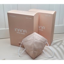 다팜몰 INANA 보건용 KF94 예쁜 새부리형 패션 마스크 핑크 회색 20매 1박스 선물 마스크, 갈색, 40매