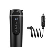 카포트 차량용 커피포트 12V 24V 겸용 스마트컵 텀블러 라면포트, 블랙