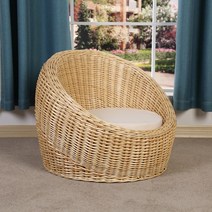 라탄 등나무 티테이블 세트 커피 인테리어 베란다 야외 호텔 2인 부부, 중형+방석