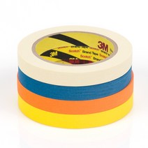 3M 마스킹테이프 15mm 컬러 종이테이프 낱개, 노랑