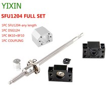 SFU1204 세트: RM1204 압연 볼 스크류 C7 엔드 가공 너트 하우징 BK/BF10 CNC 부품 용 서포트 커플러, CHINA|600mm