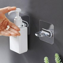 심플 욕실 샴푸 벽수납 투명 고리 후크 세면대 세척솔 소품 벽부착 행거 선반 샤워타올 등밀이 벽걸이 훅, 1개