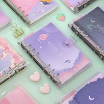 (A6) 6공 트윙클 문라잇 다이어리, 상품선택, 01.별우주_보라