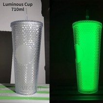 텀블러 보온보냉 트래블 커피 티 보온병 새로운 플라스틱 야광 710ml diy 야광 매직 글로우 인 다크 더블 레이어 durian diamond radiant 여신 컵