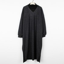 퍼니걸스 1495 니트 폴라 퍼프 기모 롱 원피스 여성의류