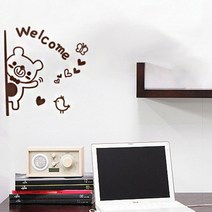 그래픽스티커 Ecopix EG-31 웰컴곰돌이1, 다크브라운