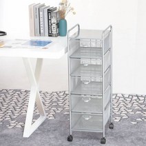 지류 정리함 그림 도화지 종이 보관함 대형 전지 문서 수납 트롤리, A4-5단-실버(대)