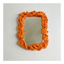 탁상거울 화장 거울 탁상용 점토 북유럽 아크릴 점토 메이크업 수제 품 프레임 3, 주황색