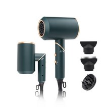 Yoodrgons-휴대용 음이온 헤어 드라이어 전문가 Quik Dry Hir Drier 접이식 송풍기 여행 블로우 에어 디퓨, 02 Green_01 미국