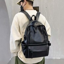캐주얼 대학생 커플 백팩 인조가죽 유광 도서관 20대