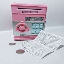 코딩로봇 선물 자동화 텔러 기계 코드 돈 현금 동전 저축 예금 메모, 01 pink