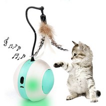 [고양이장난감충전식레이저포인트깃털낚시올인원] 자동 스페이스볼 움직이는 고양이 장난감 레이저