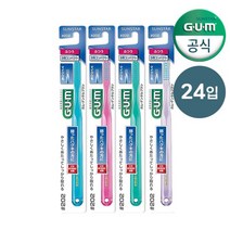 GUM 3줄모 일반 부드러운 이중미세모 칫솔 202 24개입, 단품
