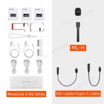 무선마이크 방송용 ASMR 스튜디오 핸디 Godox MoveLink 무선 라발리에 카메라 마이크 송신기 M1 M2 II 업그레이드, 24.II M2 White Kit 7