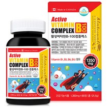 8가지 활력비타민 활성비타민B군 100 컴플렉스1350mg (90정) 아르지닌 타우린함유, 1개, 90정